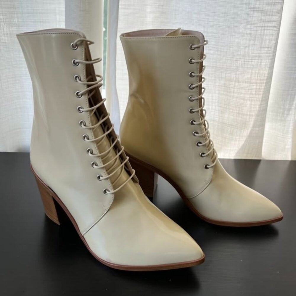 Jill Stuart Selina Lace Up Boots - Sz 38IT